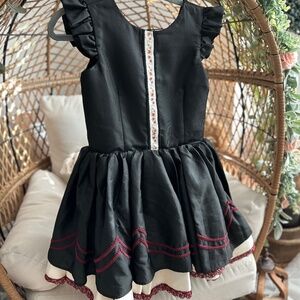 Dollcake Girls Dress 14 Black Midnight Gleam in The Light Embroidered Full Skirt